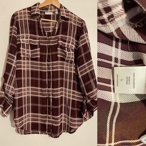 Plaid blouse From New York & Company